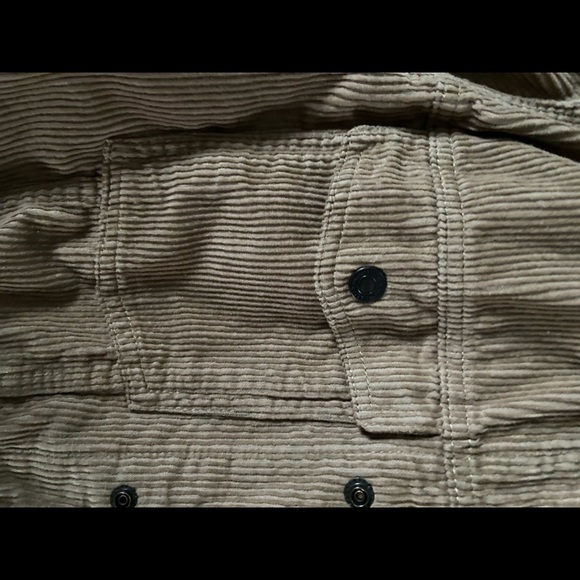 PULL&BEAR Worn Torn and Reborn Tan Corduroy Button Down Jacket - Size EU L - Picture 3 of 9
